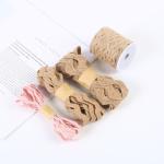 Solid Color Jute Burlap Ribbon ISO14001 Dark Brown Burlap Ribbon