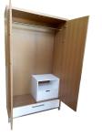 Metal Base 2 Door Wooden Hotel Room Wardrobe / Closet With Drawers ISO Listed