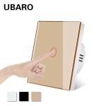 Gold Tempered Glass Panel Wall Touch Switch For Home Furniture Led Lamp 10A 5