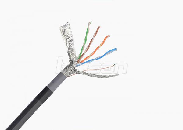 Quality Stable Performance SFTP Cat5e Cable , 500m 0.5mm CCA CAT5E Wire 4 Pair Lan Cable for sale