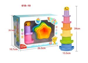 Wholesale Educational Colorful Baby Stacking Toys With Flower Shape Plastic Cups from china suppliers