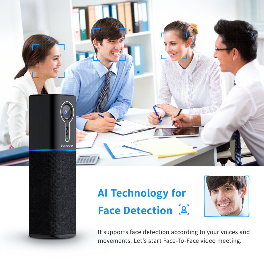 Tongveo AI Conference Video Camera with Microphone and Speaker, Conference Webcam
