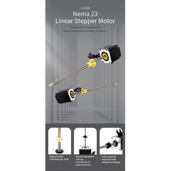 3.5A Current / Phase Umot Nema 23 57mm Linear Stepper Motor with 1300m.Nm Holding Torque