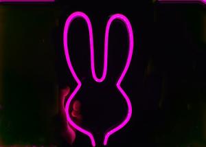 Wholesale Pink Rabbit Neon Signs with stand &amp; USB for Christmas gift For Child from china suppliers
