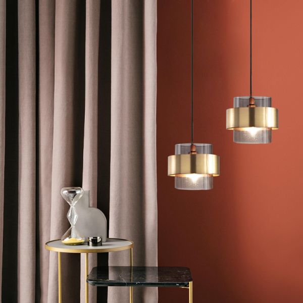 Modern Design Glass Gold Chandelier for Dining Room Living Room Interior Iron Pendant Light