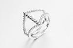 1.87g 925 Silver CZ Rings Sterling Silver Princess Crown Ring OEM