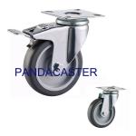 4 Inch Thermoplastic Rubber Wheels , TPR Caster Wheels With Total Brake