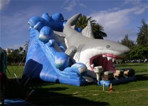 Wholesale Giant 8M Length Outdoor Commercial Inflatable Shark Slide For Players from china suppliers