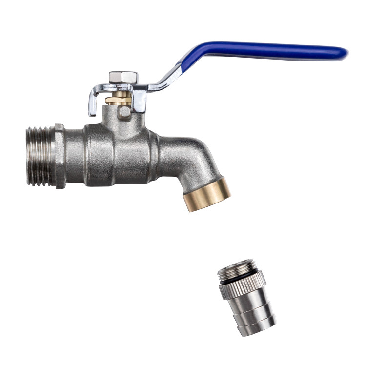 Nickel Plating Pressure PN16 Bibcock Ball Valve Brass Body & Ball Brass Three Parts Bibcock