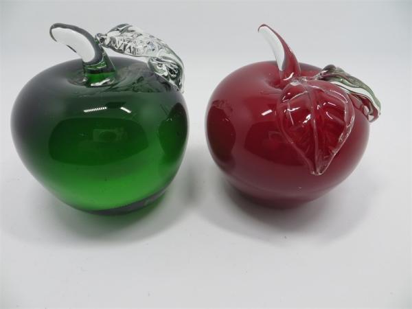 Glass paperweight, glass apple, glass round ball, hand made glass, home