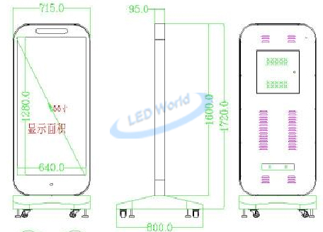 55 Inch Outside Digital Signage Sliver / Black / Golden Color For Advertising