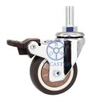 Soft Furniture Casters Total Lock Brown Wheel Swivel TPR Mobile Market Stall