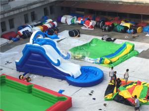 China Commercial Giant Pvc Tarpaulin Inflatable Water Slides With Pool Customized on sale