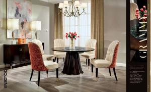 Wholesale American leisure style Dining room furniture set of Circle Table with Upholstery chairs and Dining buffet cabinets from china suppliers