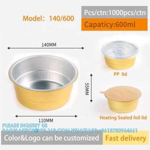 Wholesale 140mm Diameter 600ml Custom Logo Disposable Aluminum Foil Baking Loaf Shape Pan/Tray Aluminum Foil Takeaway from china suppliers