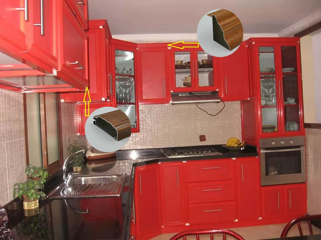 Soundproof T5 6063 Kitchen Aluminium Profile Silver Glossy Polishing