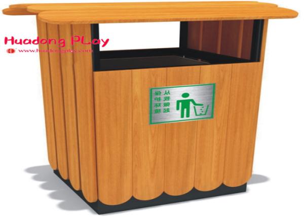 Wood Plastic Composite Brown Outdoor Recycle Trash Cans Natural Environment