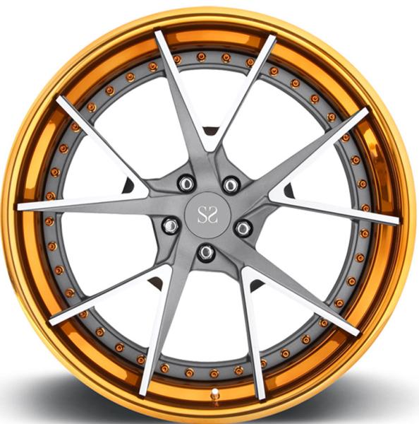 2 Piece BMW Forged Wheels Rims Dics Spoke Barrel Lip Satin Matte Black For Audi