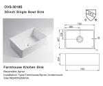 White Ceramic Farmhouse Kitchen Sink 30 Inch 30" Apron Front Sink White Drop In