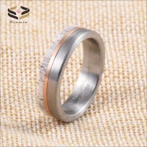 Wholesale Jewelry 6mm Tungsten Band for Men Women Inlay Deer Antler Wedding Ring Other Diamond Shape and Pearl Type from china suppliers