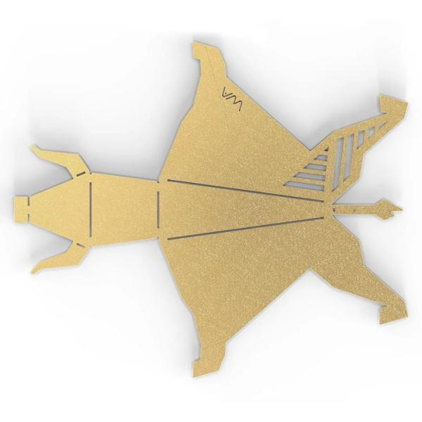 OEM Custom Sheet Metal Parts Personalized Laser Cut Bending Brass Origami Bull