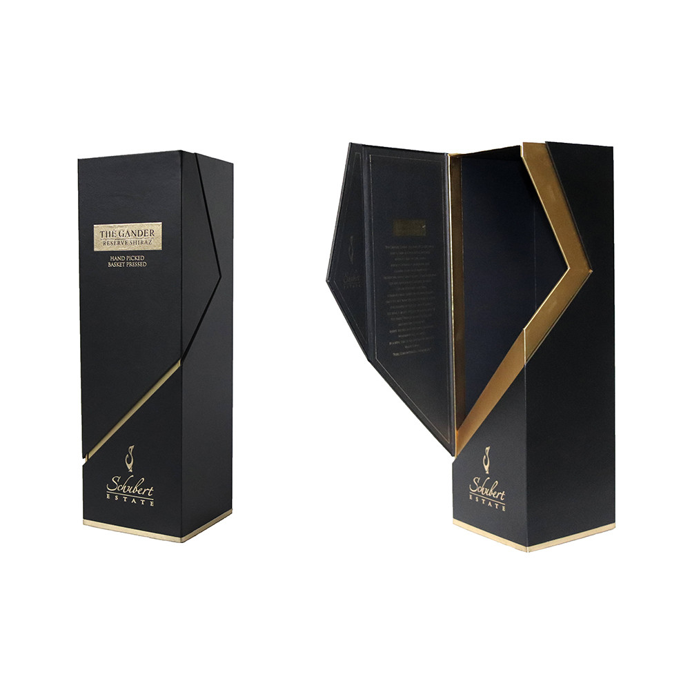 Black Cardboard Recycled Gift Boxes OEM Welcome For Liquor