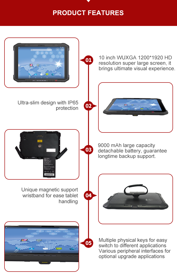 Android 8.1 Super Smart Tablet Pc with rfid Scanner, 10.1 inch Touch Screen