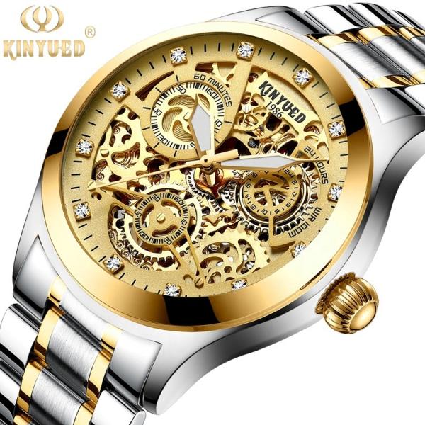 KINYUED good quality tourbillon movement watches men luxury brand automatic