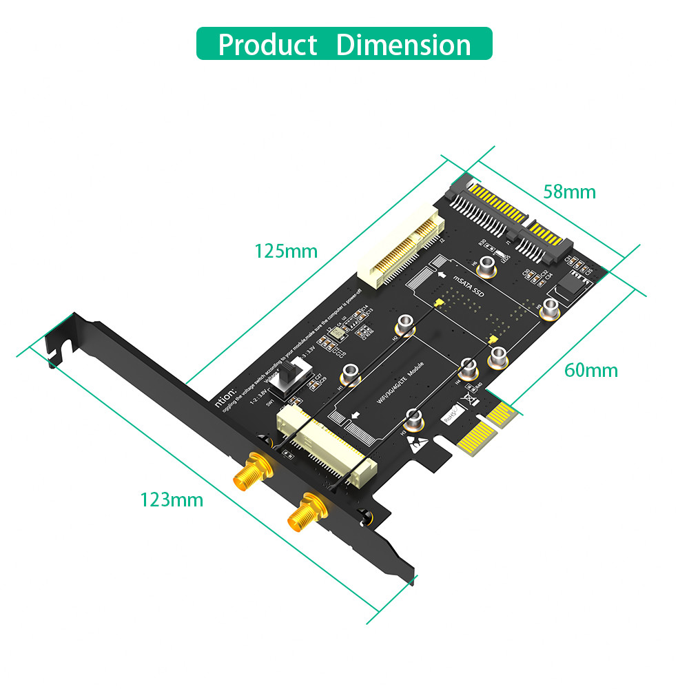 Mini PCI-E To PCI-E 1x And MSATA To SATA3 WiFi Adapter For 3G 4G LTE Msata SSD