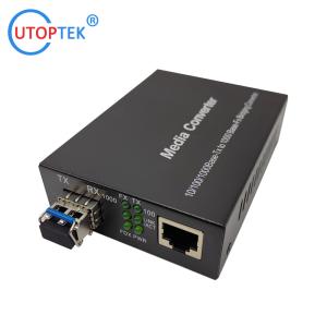 Wholesale 10/100/1000Mbps RJ45 to SFP media converter with DC5V power supply from china suppliers