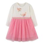 Girls Lace Embroidered Print Long Sleeve Dress Children'S Dress Clothing