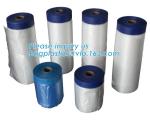 plastic drop cloth, PE drop cloth, plastic masking film, Taped clear HDPE