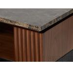 Walnut Veneer 5 Stars Hotel Furniture With Fluted Wood Panels And Soft Closing