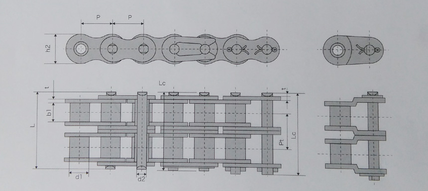 Duplex roller(ss) chains 12BSS