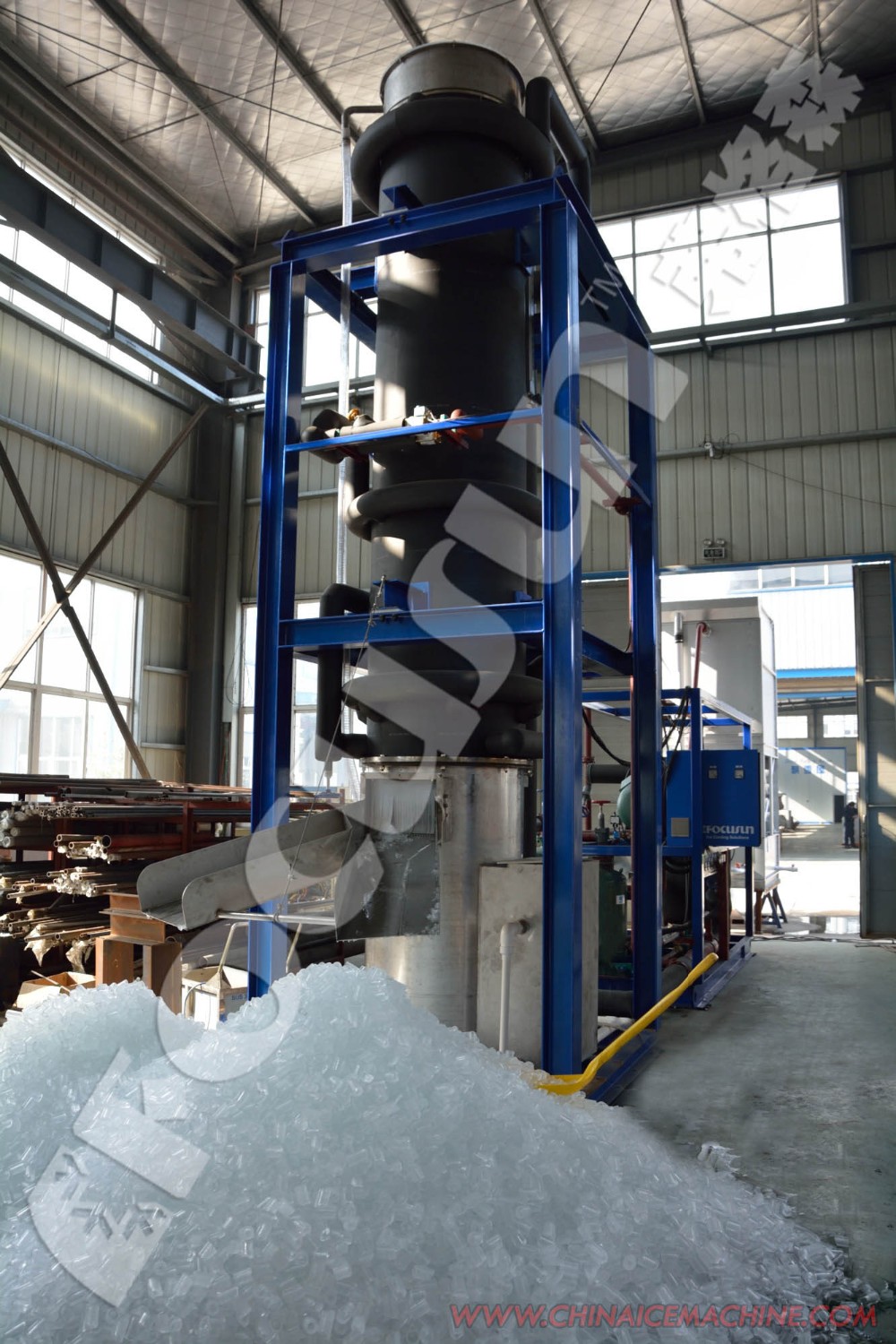 30MT/24Hours Tube Ice Making Machine with 220-480V Voltage and Bitzer / Bock Compressor