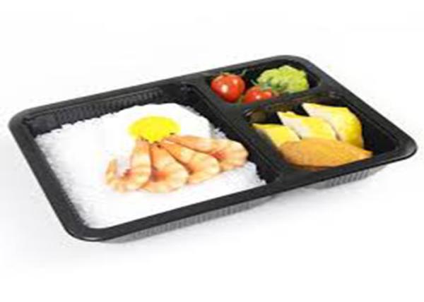 PLA Biodegradable Take Away Food Packaging , Disposable Foam Blister Compartment