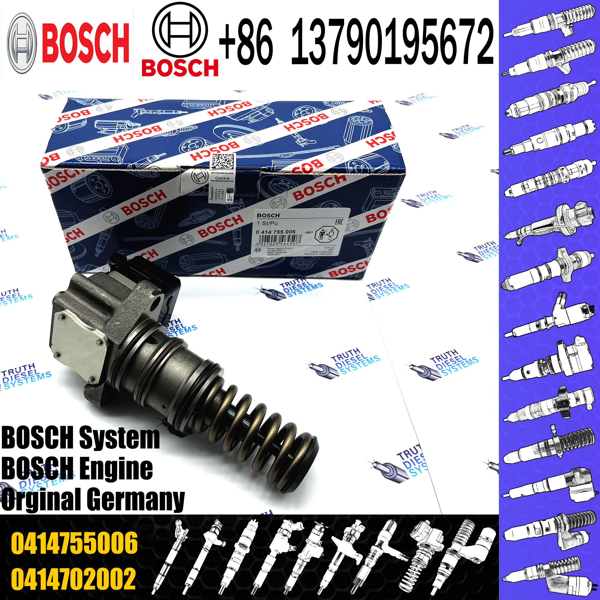 Diesel Common Rail Fuel Injection Unit Pump 0414755002 0414755003 0414755006
