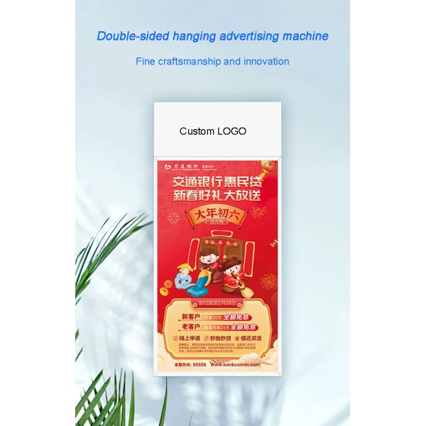 High Brightness Ultra Thin LED Window Display Indoor Screen Transparent Hanging Double Sided Glass Storefront Display