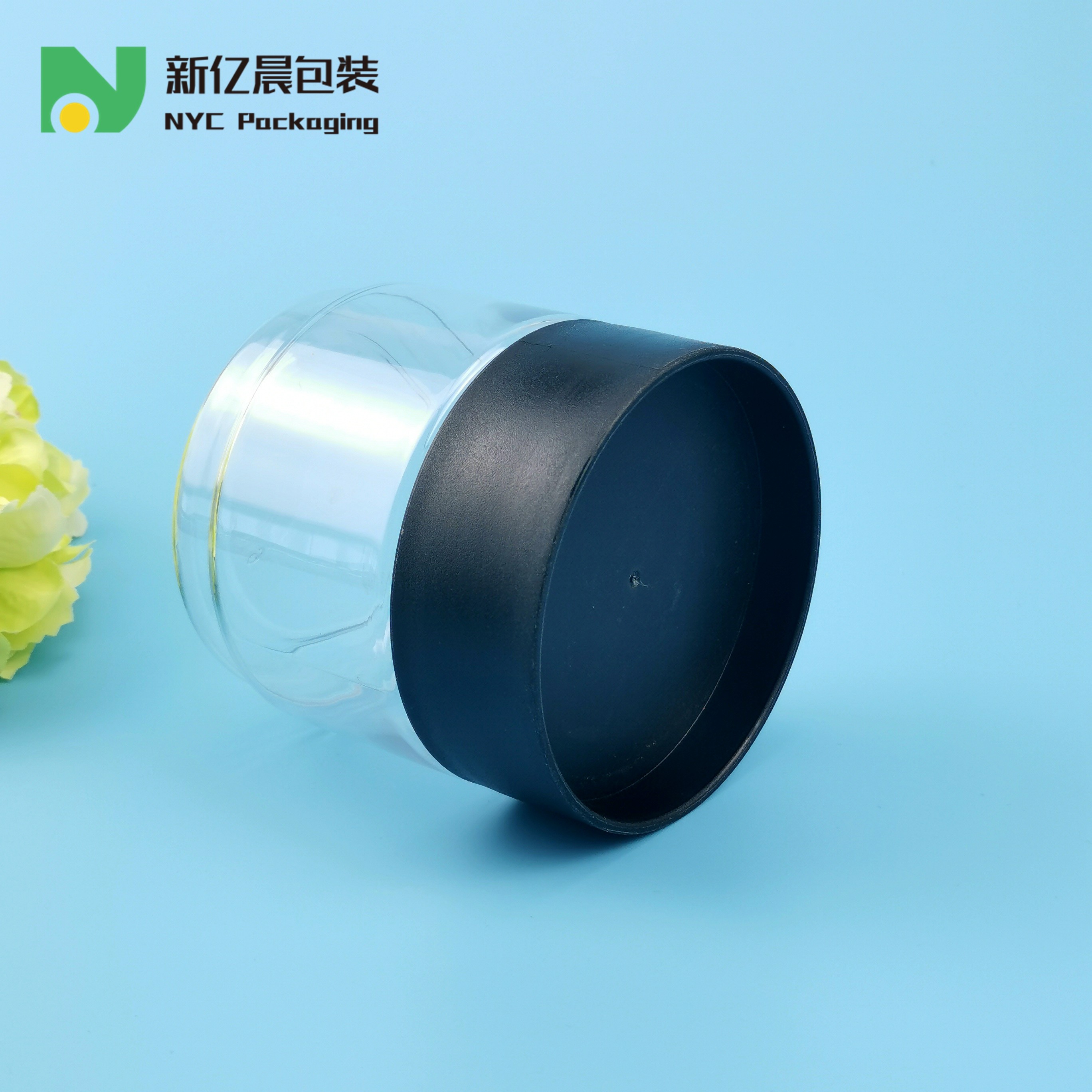 438ml Clear PET Food Grade Plastic Jars With Stackable Screw Cap