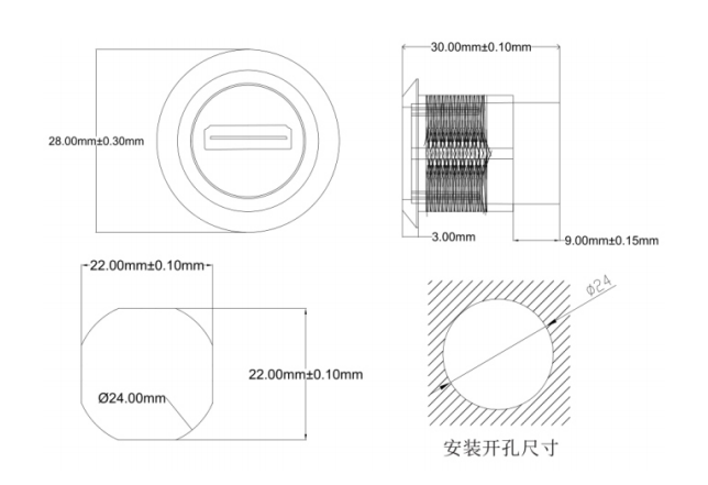 Zinc Alloy Round Dustproof Audio Data Connector for Industrial Electronics Accessories and HDMI