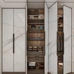Apartment Swing Door Wardrobe Storage Organiser Glass Door Lacquer White