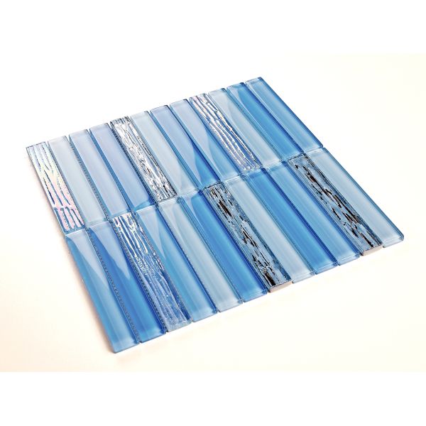 Decorative 300x300mm Blue Glass Mosaics For Hotel and project Wear-resistance