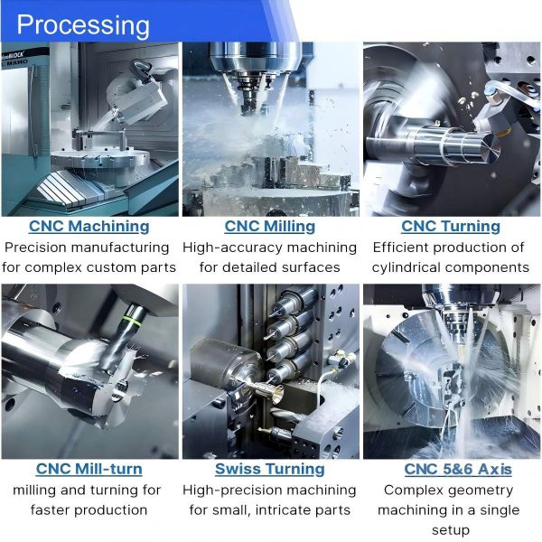Complex 5-Axis Steel CNC Milled Parts with Prototype