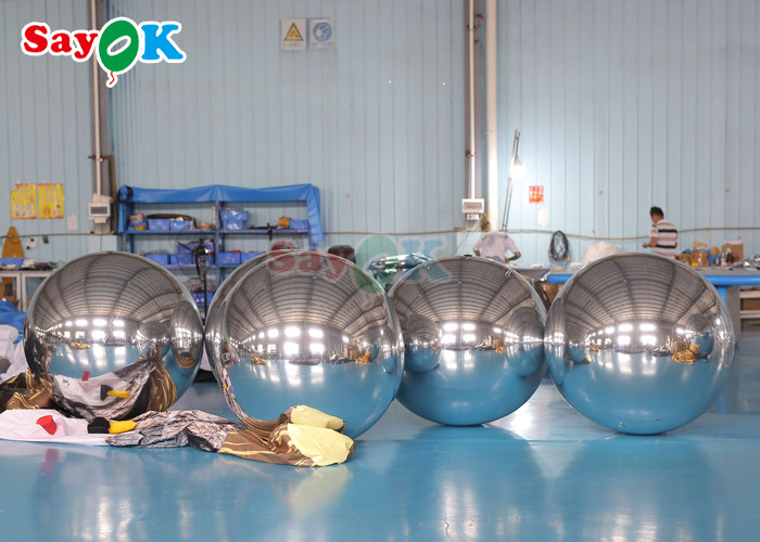 Disco Shinny Inflatable Mirror Ball Large Event Decoration PVC Floating Sphere Mirror Balloon