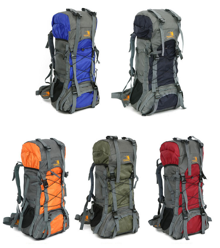 Blue 60L Waterproof Camping Backpack BSCI Mountain Climbing Backpack