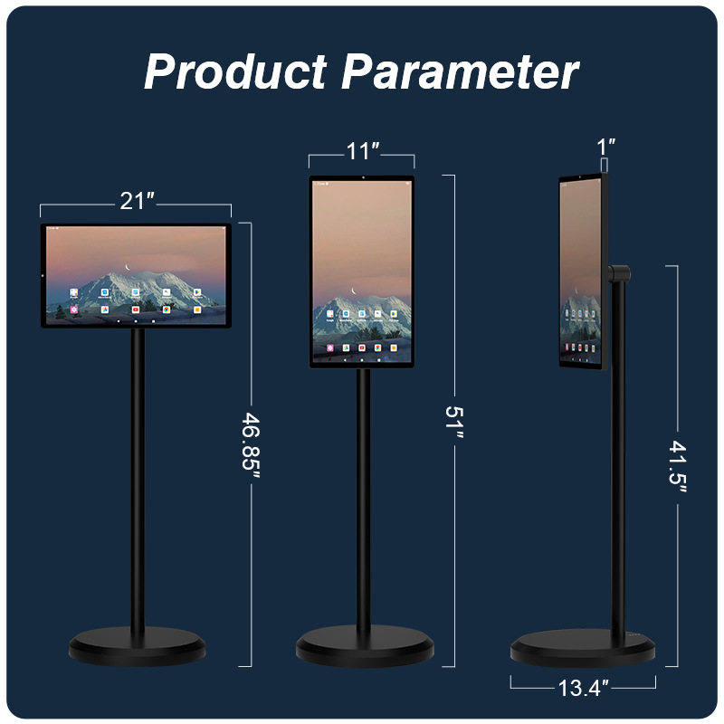 60Hz 21.5 Inch Smart TV 1920x1080 Portable Stand TV Android 12
