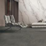 Acid Resistant Indoor Porcelain Tiles Dark Grey Color 750*1500mm Size For