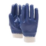Blue Nitrile Coated Thermal Work Gloves For Chemical / Oil Handling Protection