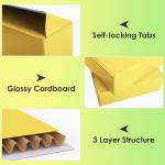Yellow Shipping Boxes, Cardboard Gift Boxes With Lids For Wrapping Giving Women