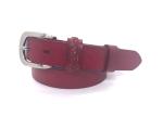 Soft Double Loop Women Leather Waist Belts With Single Prong Buckle